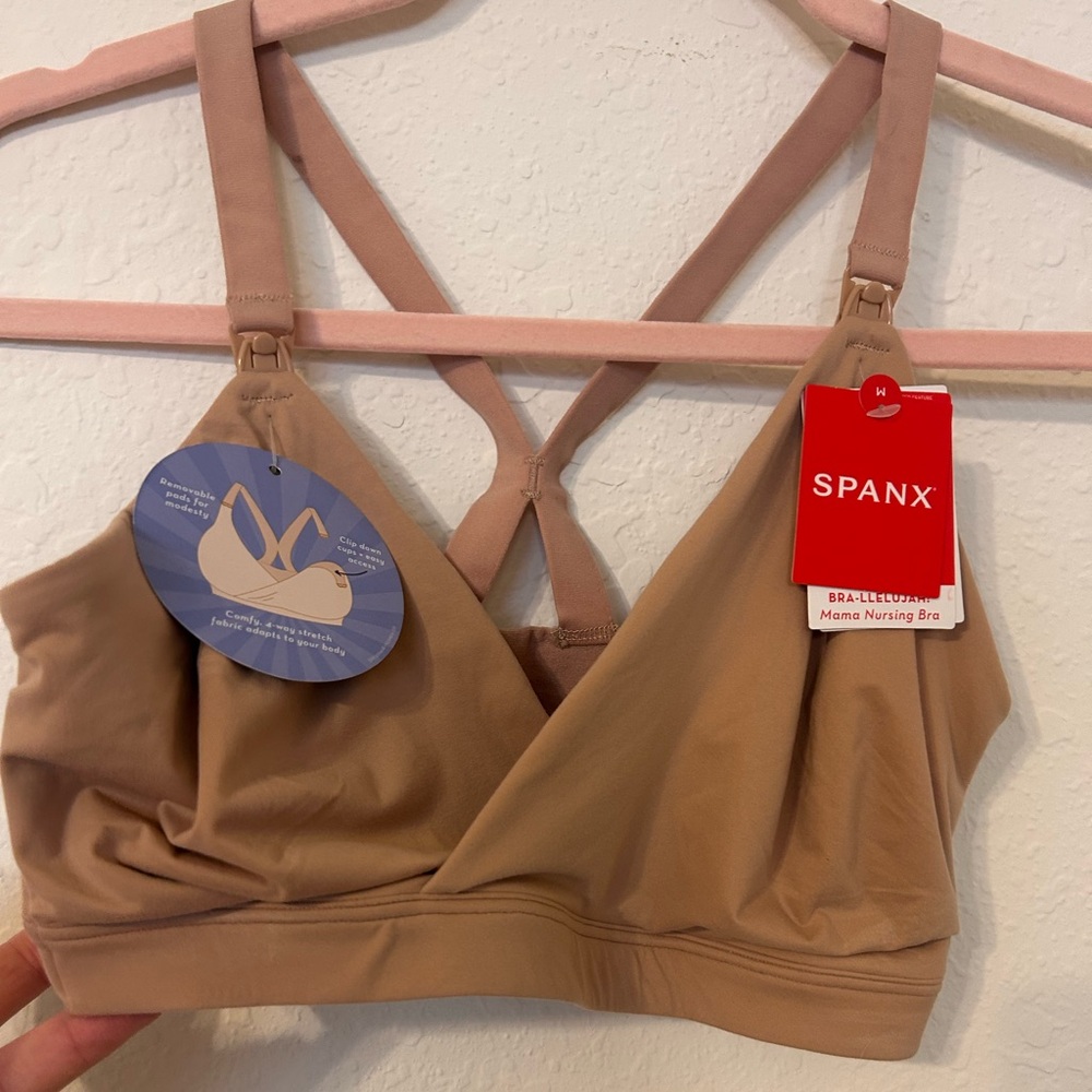 SPANX Tan Nursing Bra with Clip Down Cups